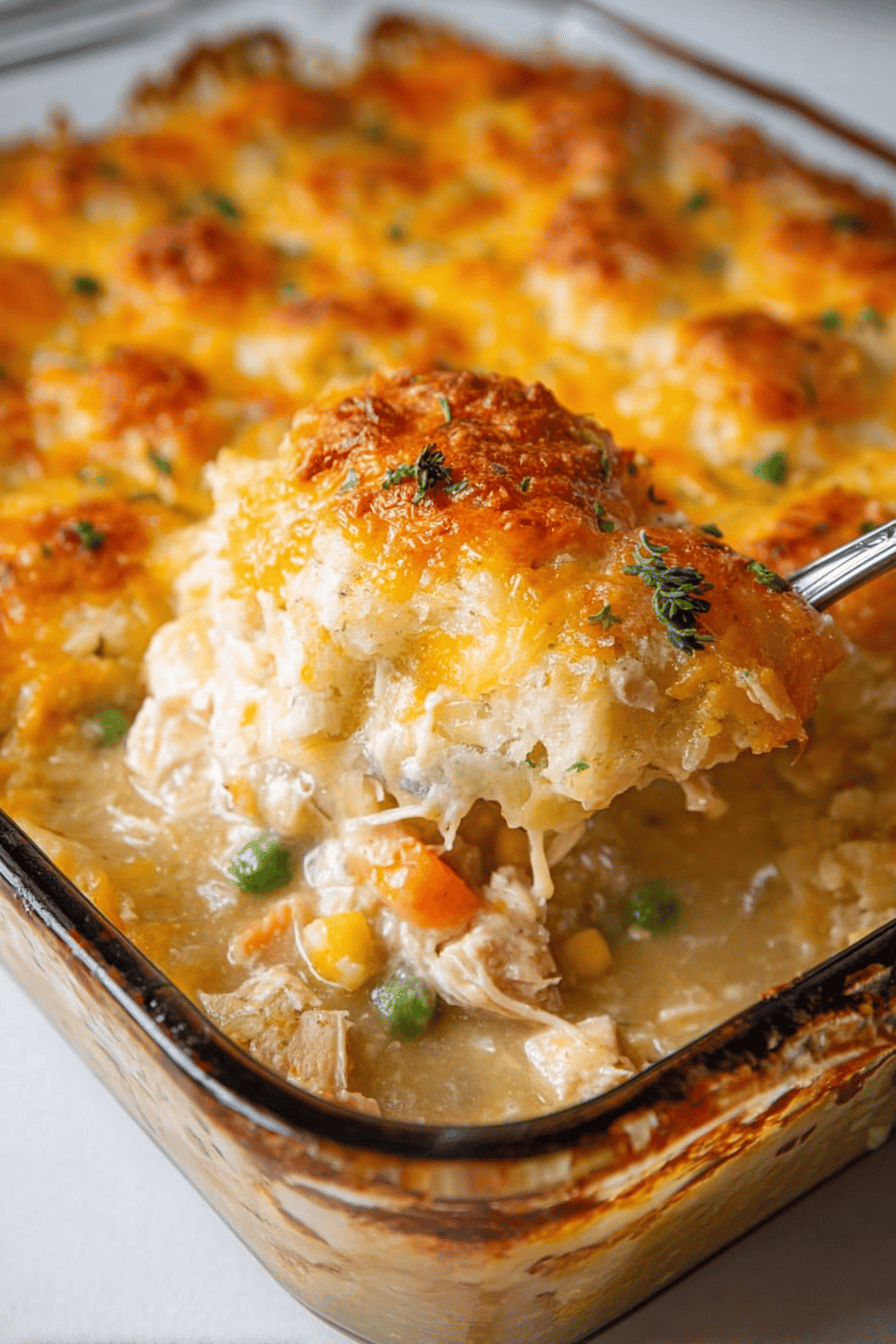 Easy Chicken Cobbler Recipe ingredients organized and measured on kitchen counter