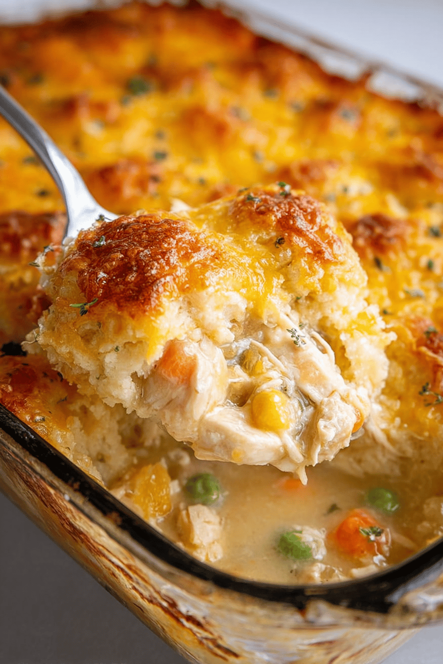 Easy Chicken Cobbler Recipe slice on plate showing perfect texture and swirl pattern