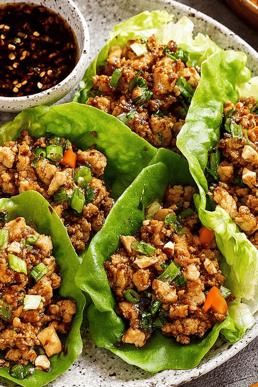 Easy Chicken Lettuce Wraps Recipe ingredients organized and measured on kitchen counter