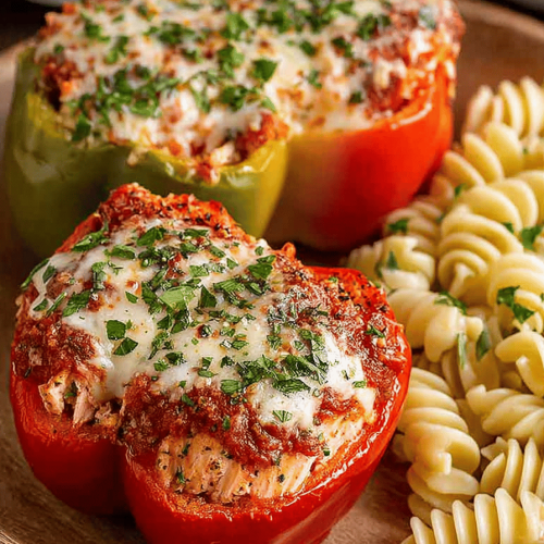 Easy Chicken Parmesan Stuffed Peppers Recipe