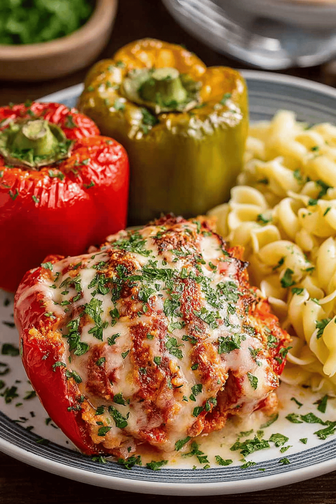 Easy Chicken Parmesan Stuffed Peppers Recipe