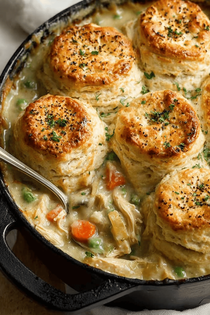 Easy Chicken Pot Pie with Biscuits Recipe