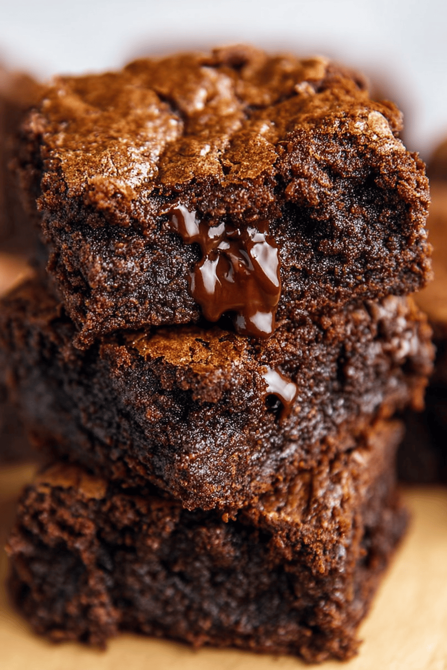 Easy Chocolate Brownies Recipe slice on plate showing perfect texture and swirl pattern