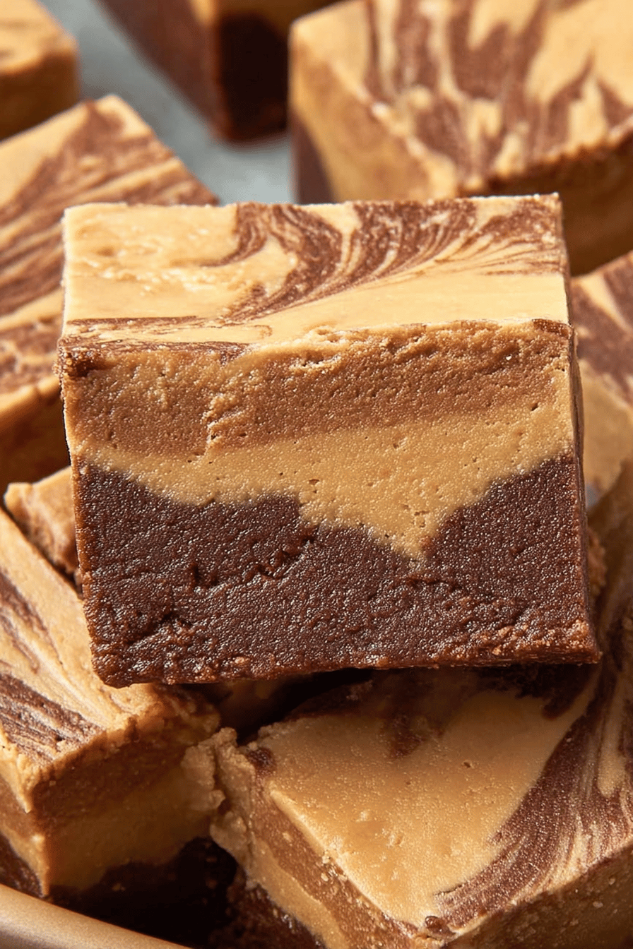 Easy Chocolate Peanut Butter Fudge Recipe final dish beautifully presented and ready to serve