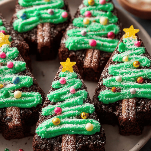 Easy Christmas Tree Brownies Recipe