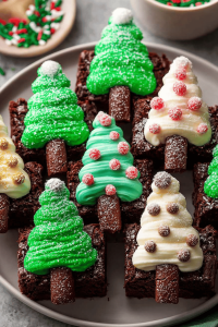 Easy Christmas Tree Brownies Recipe