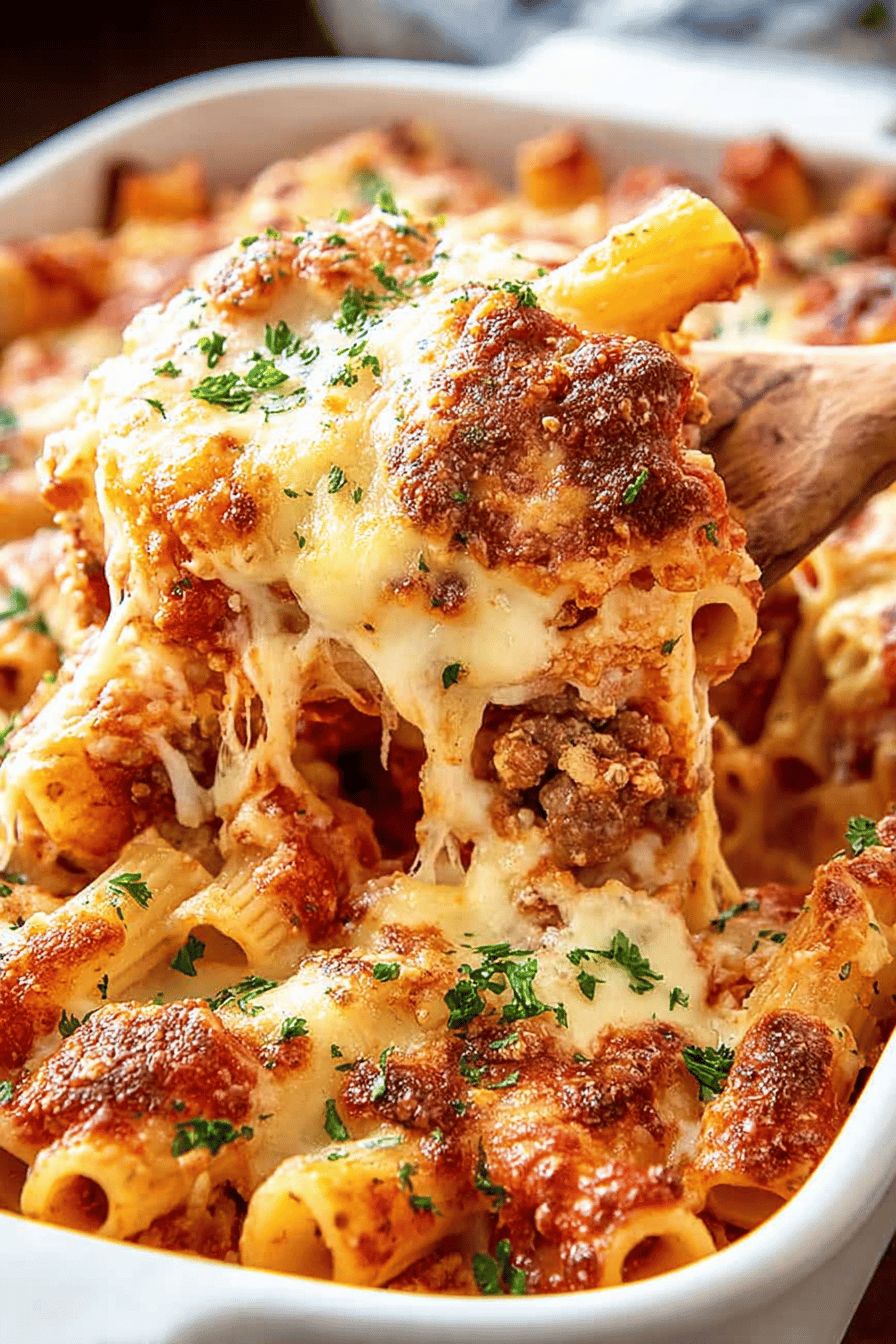 Easy Classic Baked Ziti Recipe final dish beautifully presented and ready to serve