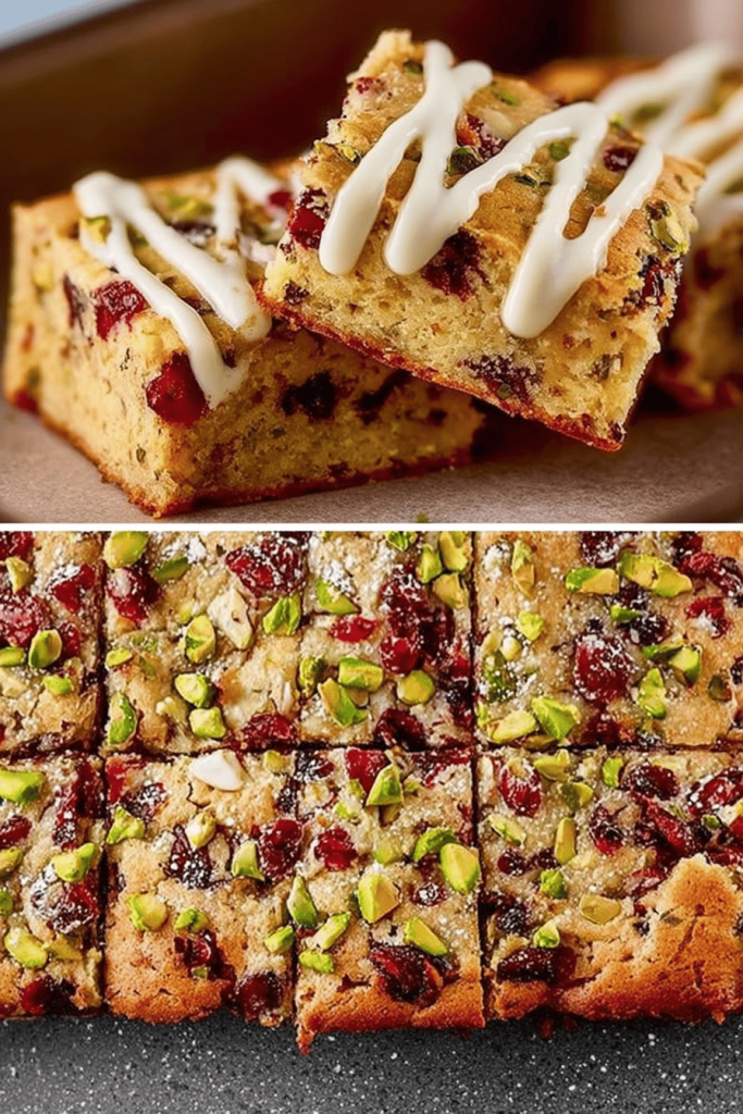 Easy Cranberry Pistachio Blondies Recipe