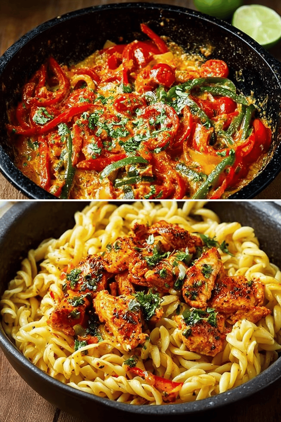 Easy Creamy Chicken Fajita Pasta Recipe