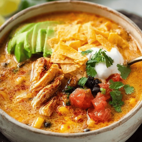 Easy Creamy Chicken Tortilla Soup Recipe