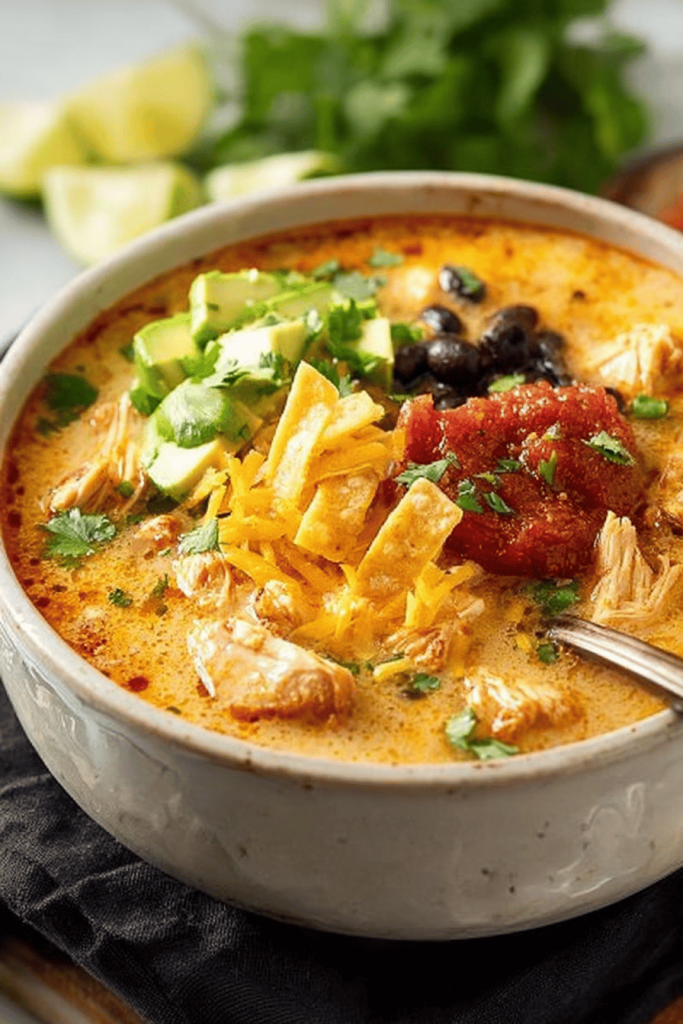 Easy Creamy Chicken Tortilla Soup Recipe