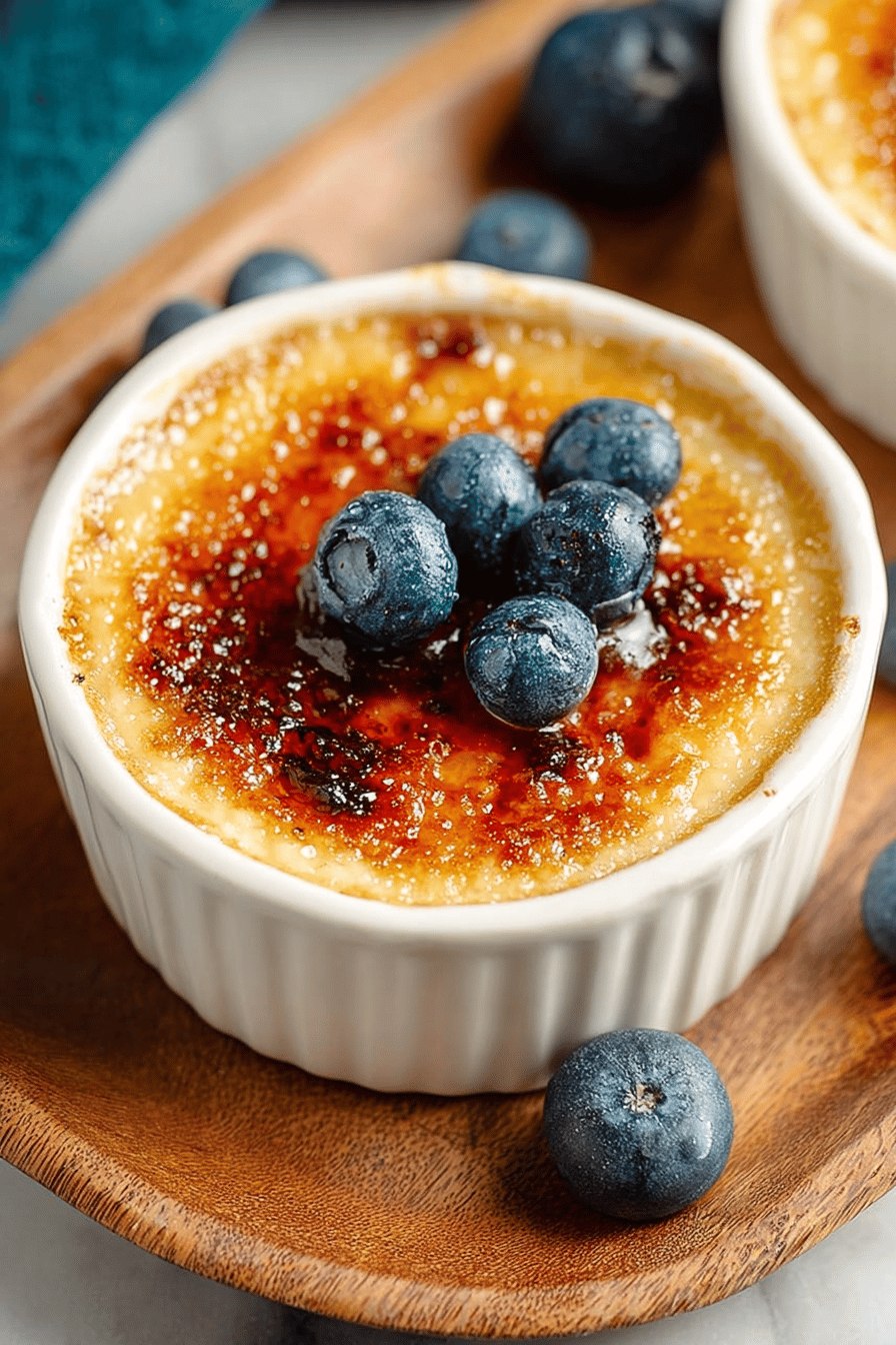 Easy Creme Brulee Recipe ingredients organized and measured on kitchen counter