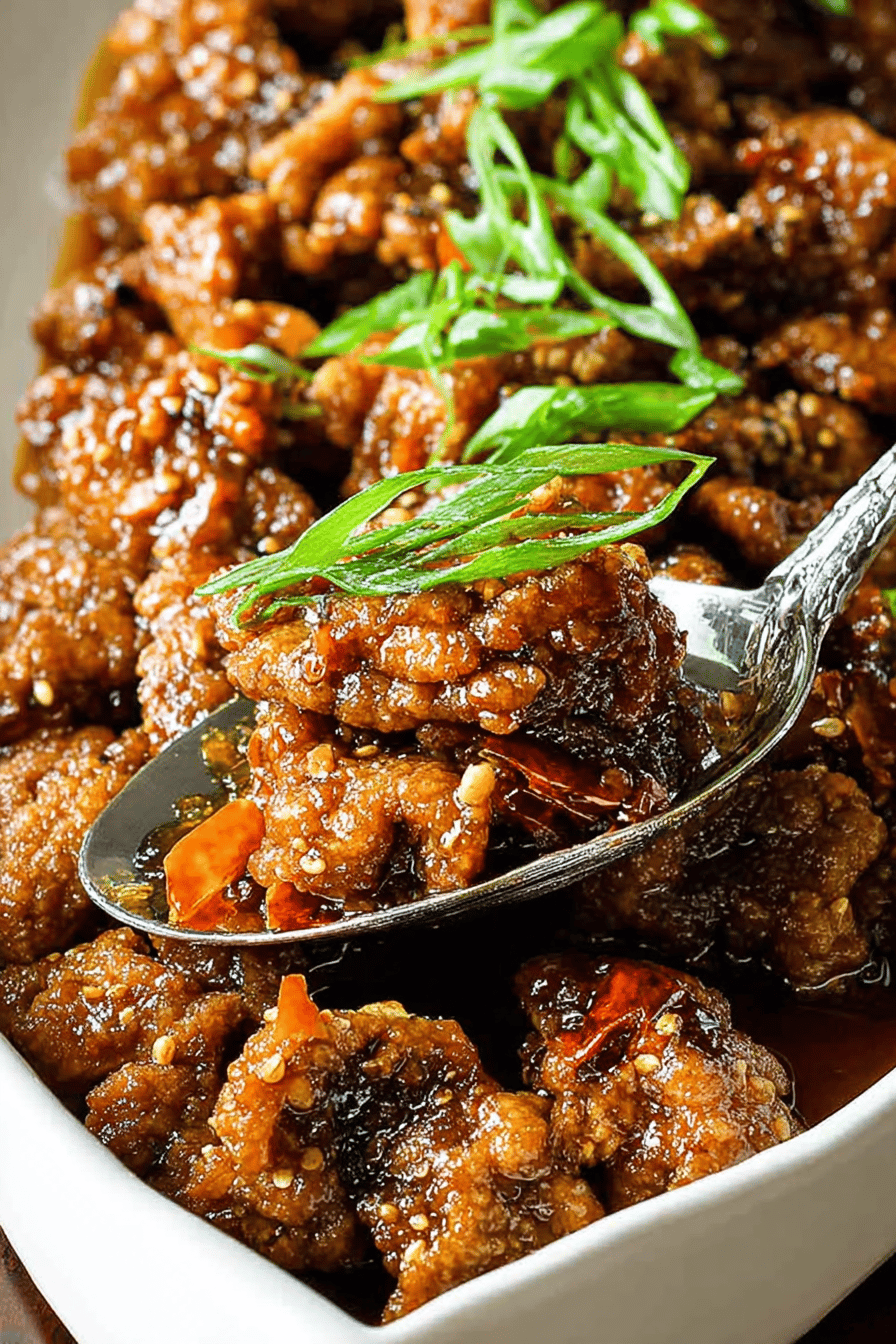 Easy Crispy Orange Beef Recipe final dish beautifully presented and ready to serve