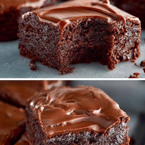 Easy Fudge Iced Brownies Recipe