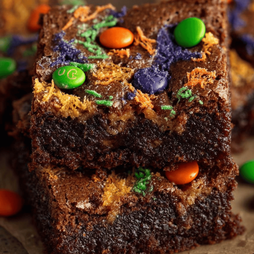 Easy Halloween Brownies with Leftover Candy