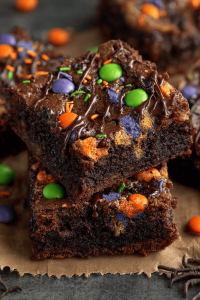 Easy Halloween Brownies with Leftover Candy