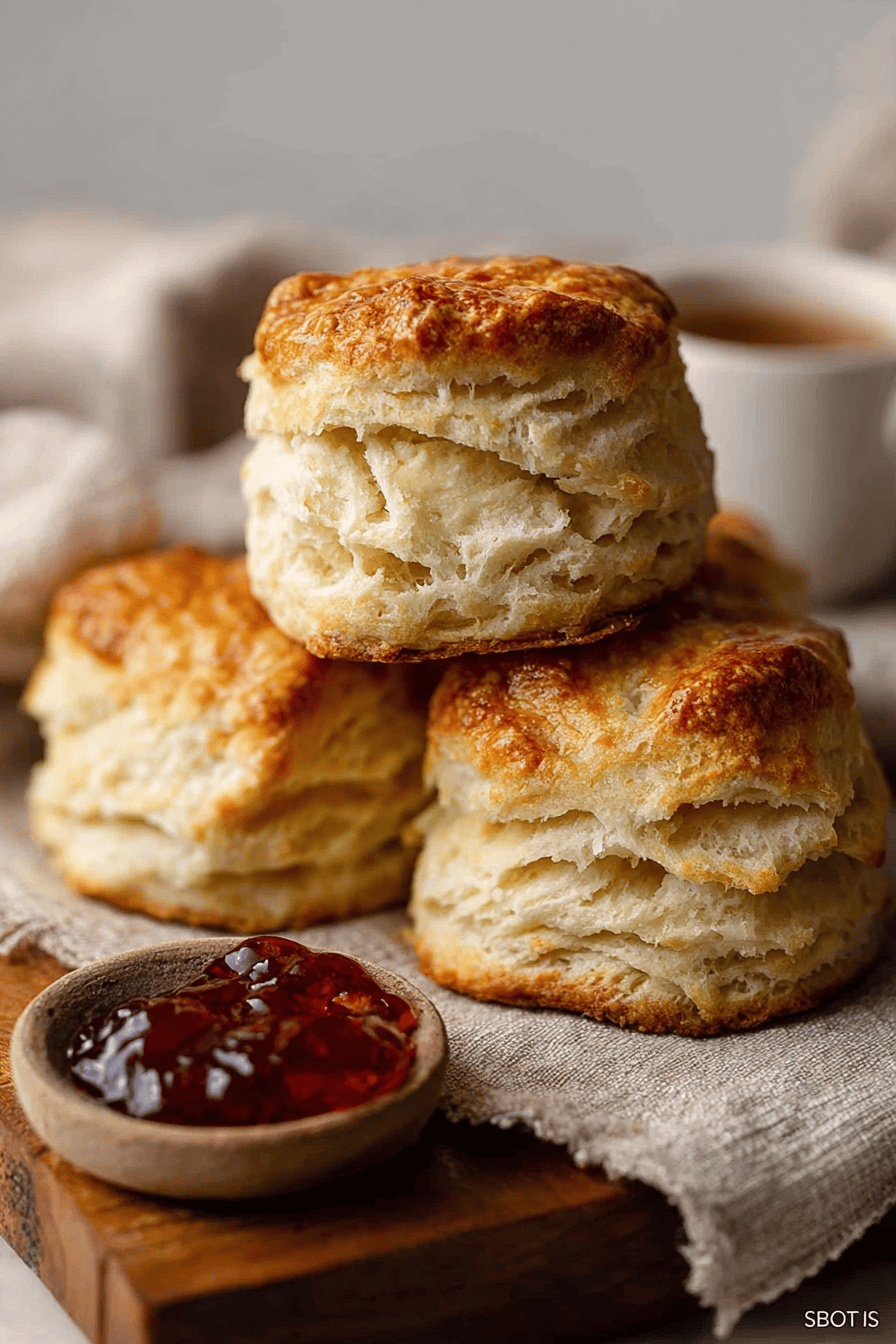 Easy Homemade Biscuits Recipe ingredients organized and measured on kitchen counter