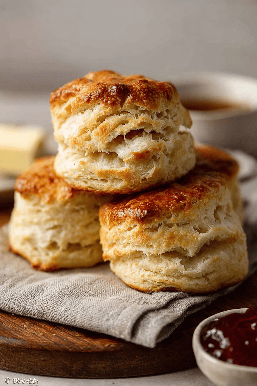 Easy Homemade Biscuits Recipe slice on plate showing perfect texture and swirl pattern
