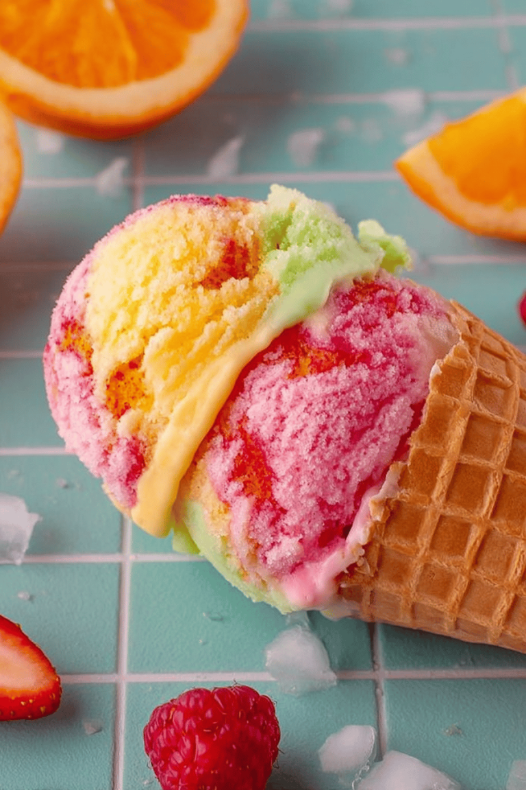 Easy Homemade Rainbow Sherbet Recipe