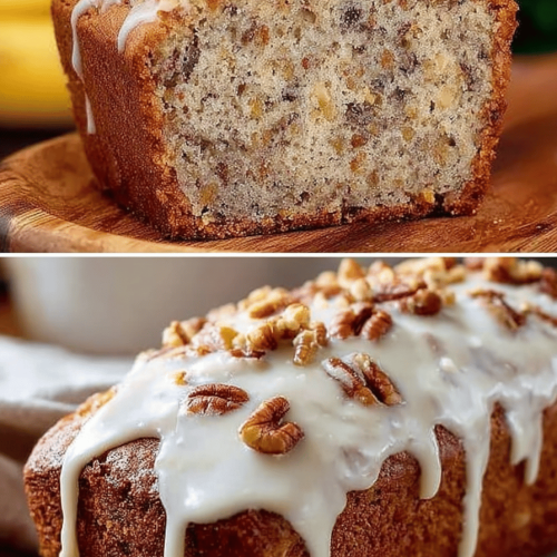 Easy Iced Banana Nut Bread Recipe