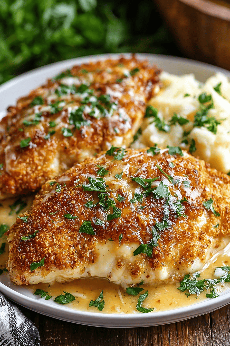 Easy Longhorn Parmesan Chicken Recipe slice on plate showing perfect texture and swirl pattern