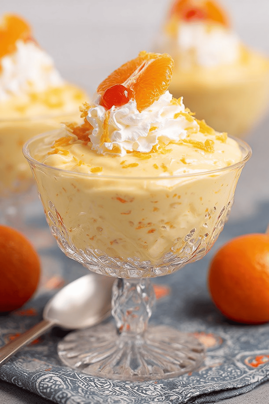Easy Mandarin Orange Mousse Recipe ingredients organized and measured on kitchen counter