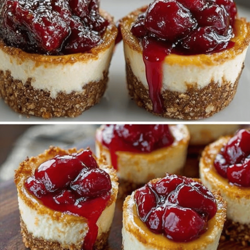Easy Mini Cherry Cheesecakes Recipe