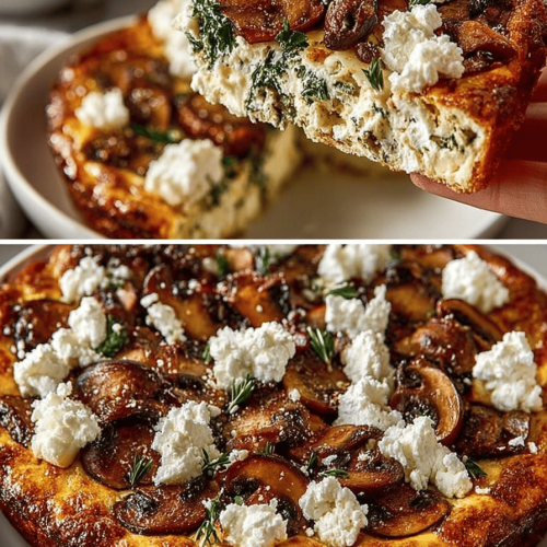 Easy Mushroom Feta Crustless Quiche Recipe