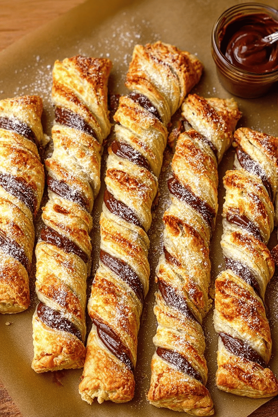 Easy Nutella Pastry Twists Recipe ingredients organized and measured on kitchen counter