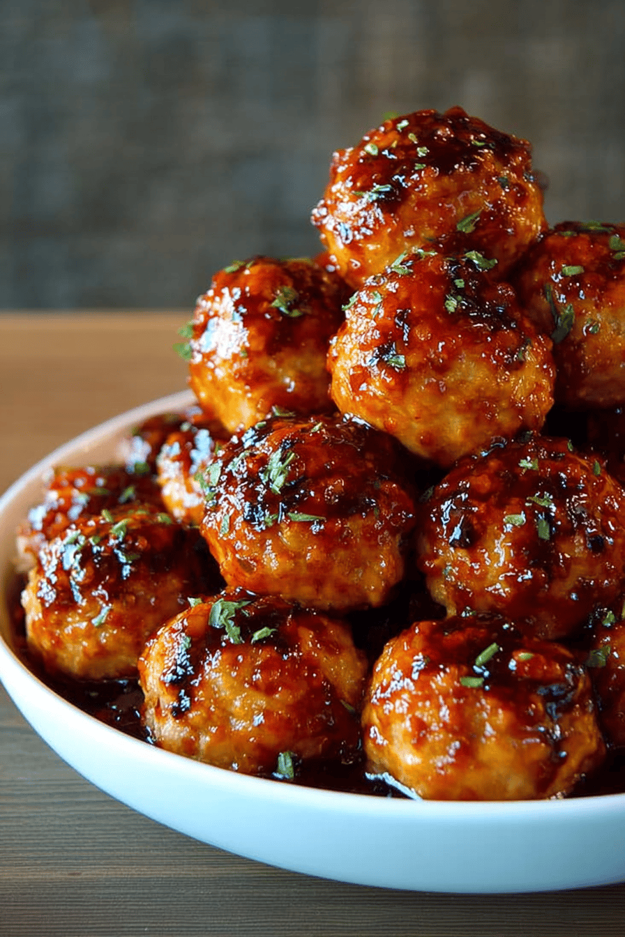 Easy Orange Chicken Meatballs Recipe final dish beautifully presented and ready to serve