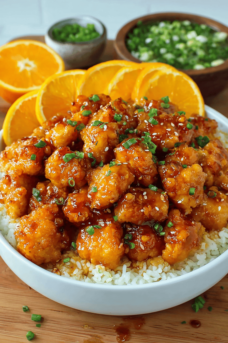 Easy Orange Chicken Recipe final dish beautifully presented and ready to serve