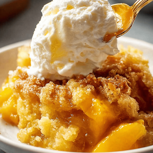 Easy Peach Cobbler Dump Cake Recipe