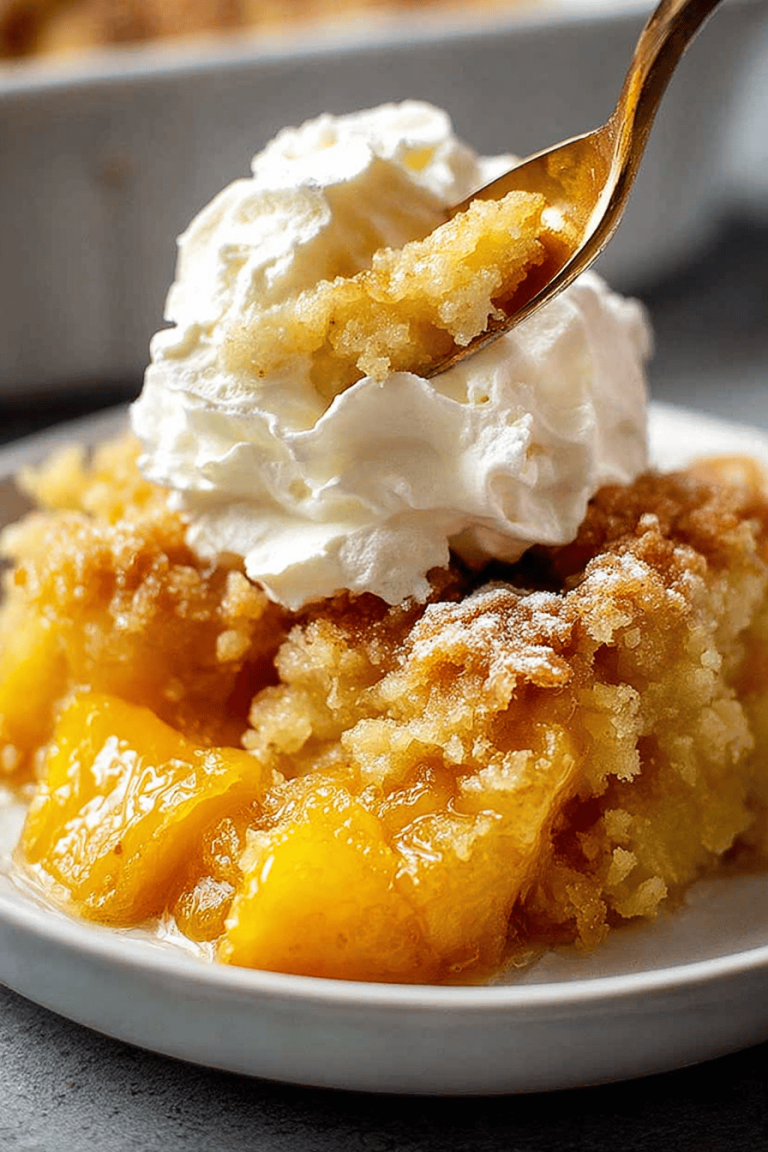 Easy Peach Cobbler Dump Cake Recipe