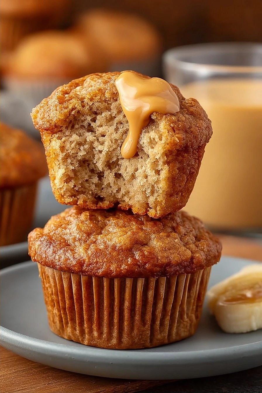 Easy Peanut Butter Banana Muffins