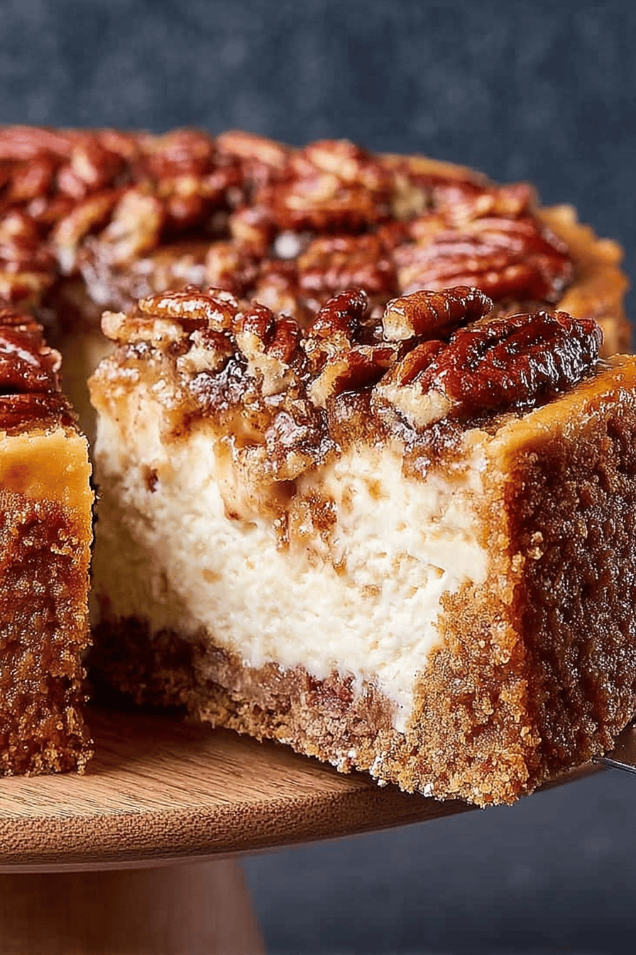 Easy Pecan Pie Cheesecake Recipe ingredients organized and measured on kitchen counter