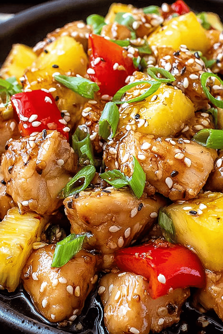 Easy Pineapple Chicken Recipe final dish beautifully presented and ready to serve