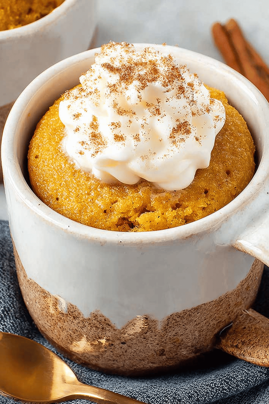 Easy Pumpkin Mug Cake Recipe final dish beautifully presented and ready to serve