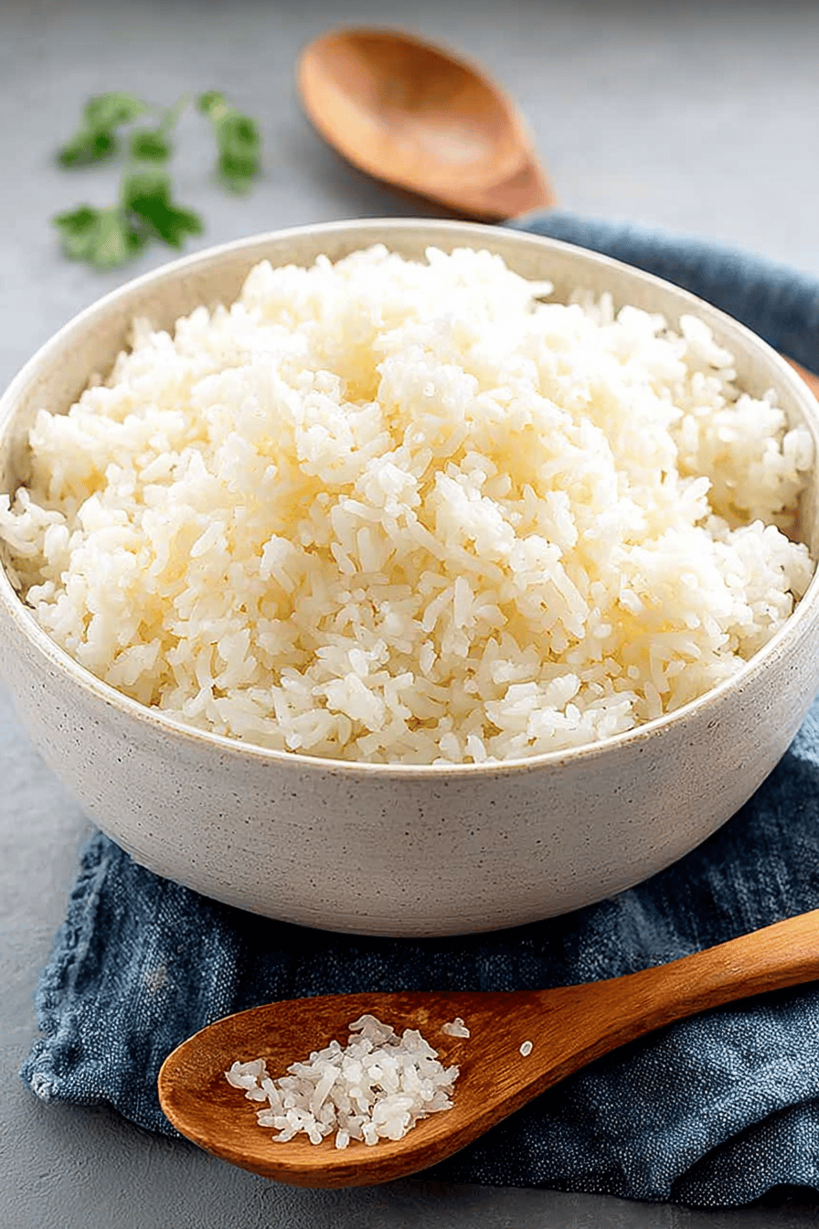 Easy Rice Cooking Method ingredients organized and measured on kitchen counter