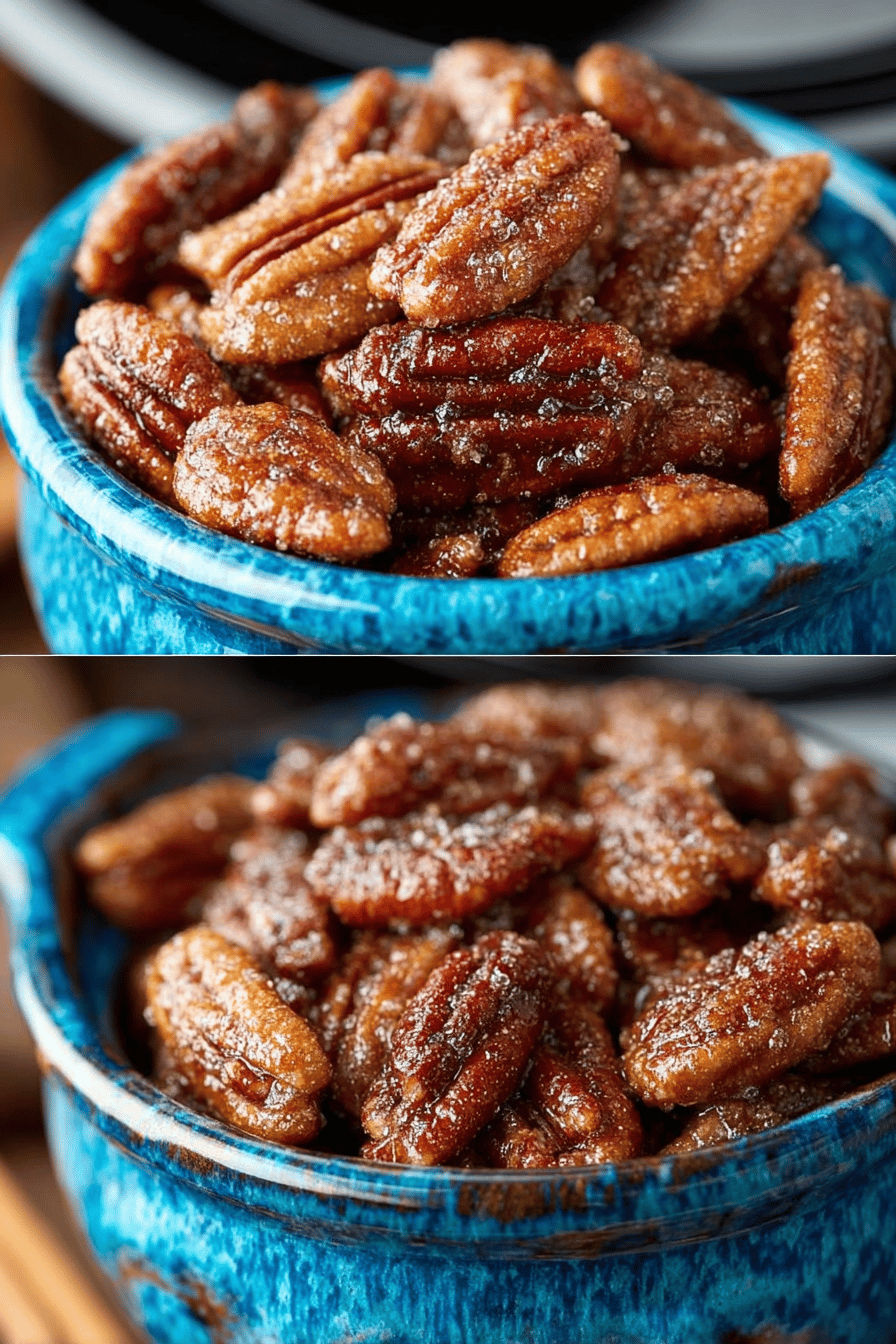 Easy Slow Cooker Cinnamon Pecans