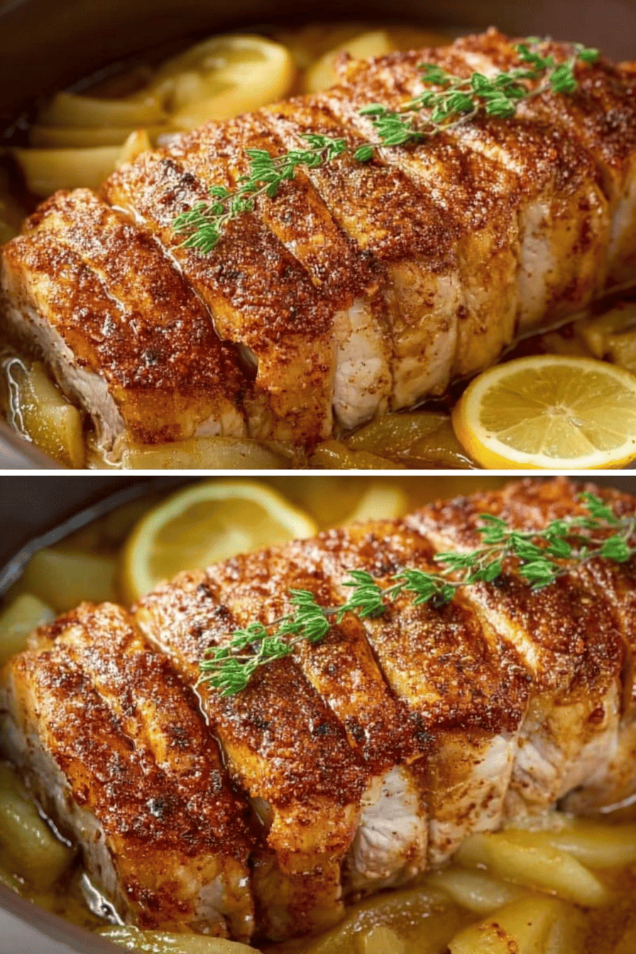 Easy Slow Cooker Honey Apple Pork Loin Recipe