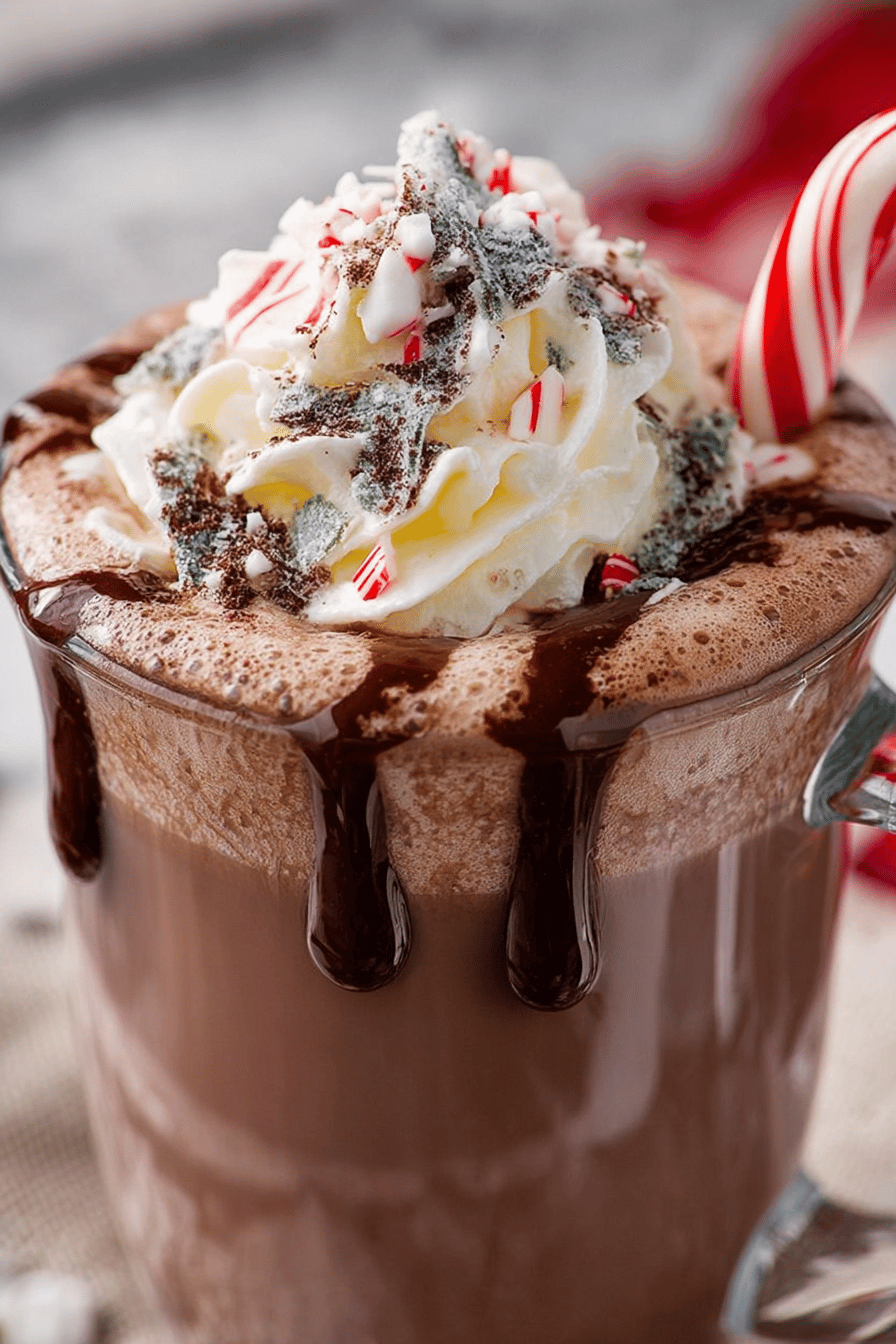 Easy Slow Cooker Peppermint Hot Chocolate Recipe slice on plate showing perfect texture and swirl pattern