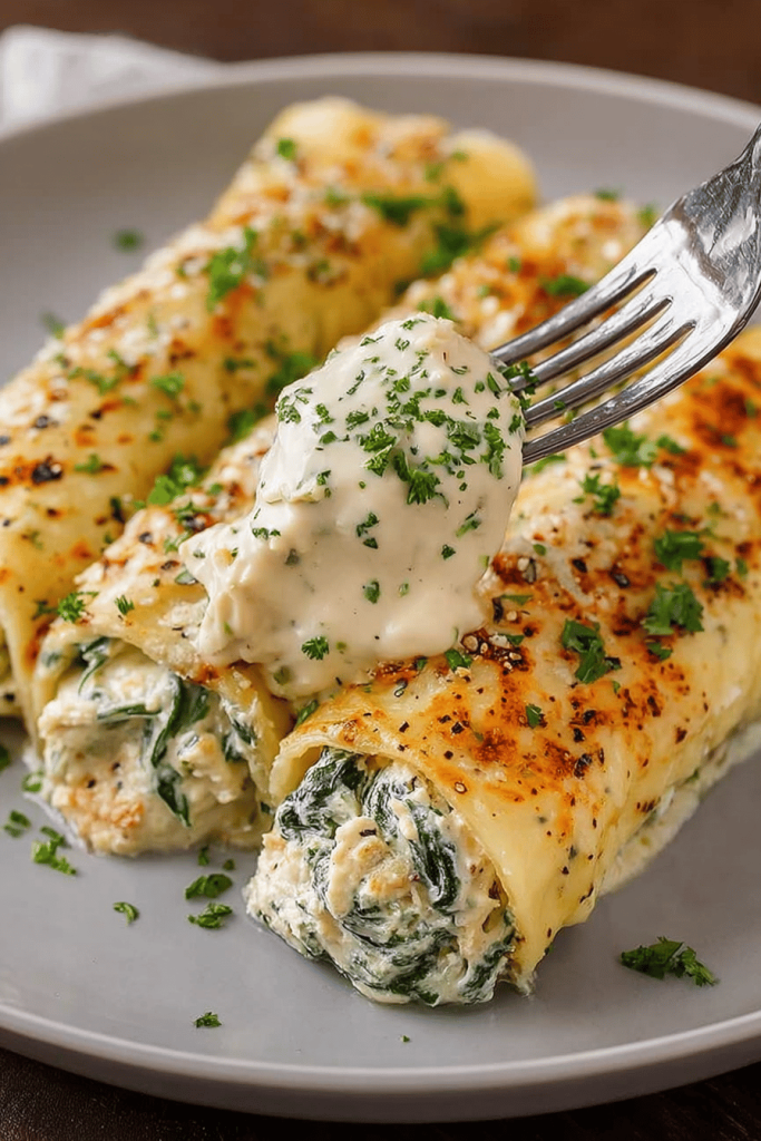 Easy Spinach Artichoke Chicken Manicotti Recipe
