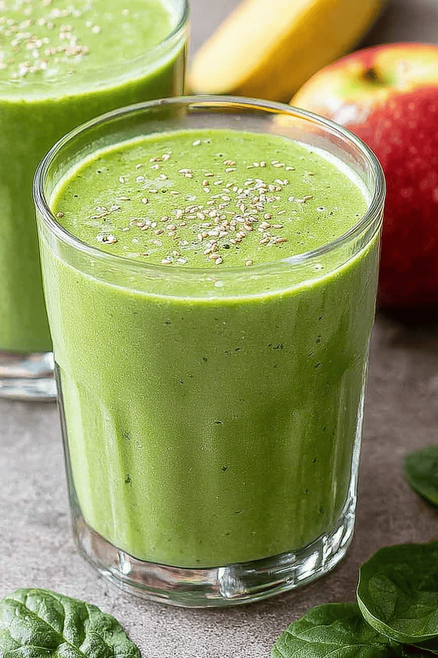 Easy Spinach Smoothie Recipe final dish beautifully presented and ready to serve