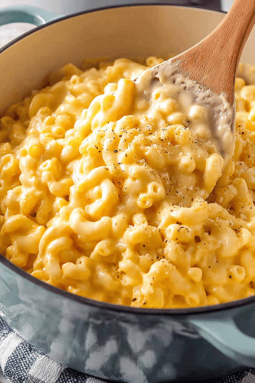 Easy Stovetop Mac and Cheese Recipe ingredients organized and measured on kitchen counter