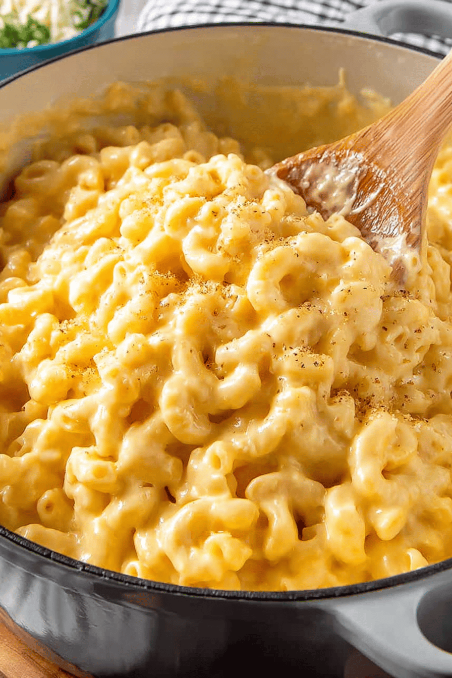 Easy Stovetop Mac and Cheese Recipe final dish beautifully presented and ready to serve