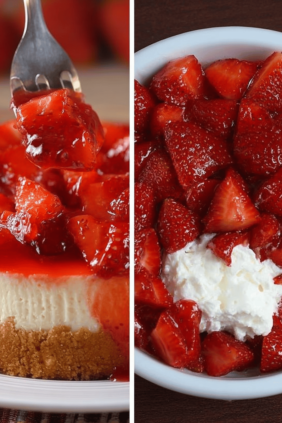Easy Strawberry Topping final dish beautifully presented and ready to serve