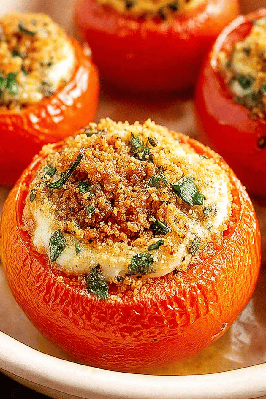 Easy Stuffed Tomatoes Recipe final dish beautifully presented and ready to serve