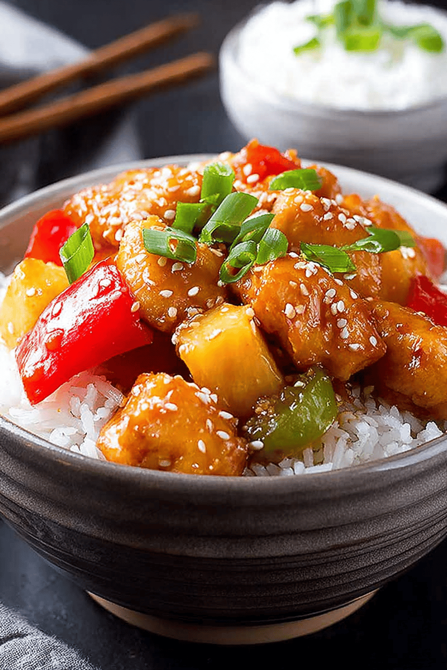 Easy Sweet and Sour Chicken Recipe final dish beautifully presented and ready to serve