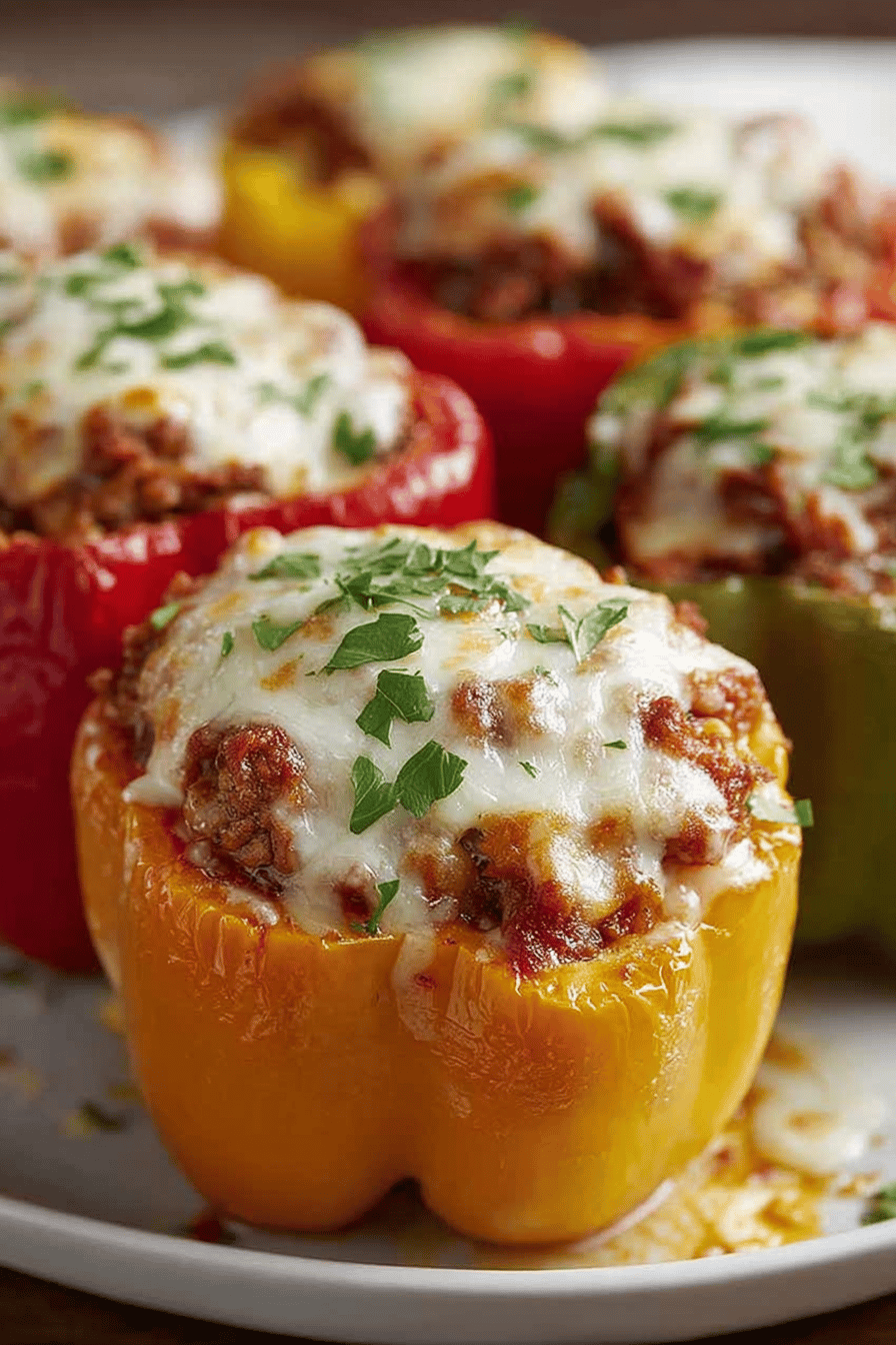 Easy and Delicious Stuffed Bell Peppers Recipe ingredients organized and measured on kitchen counter