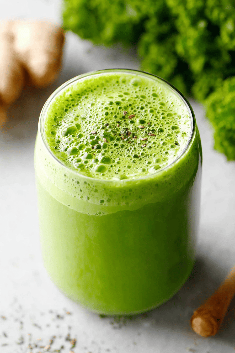 Kale Smoothie: A Healthy and Tasty Recipe final dish beautifully presented and ready to serve